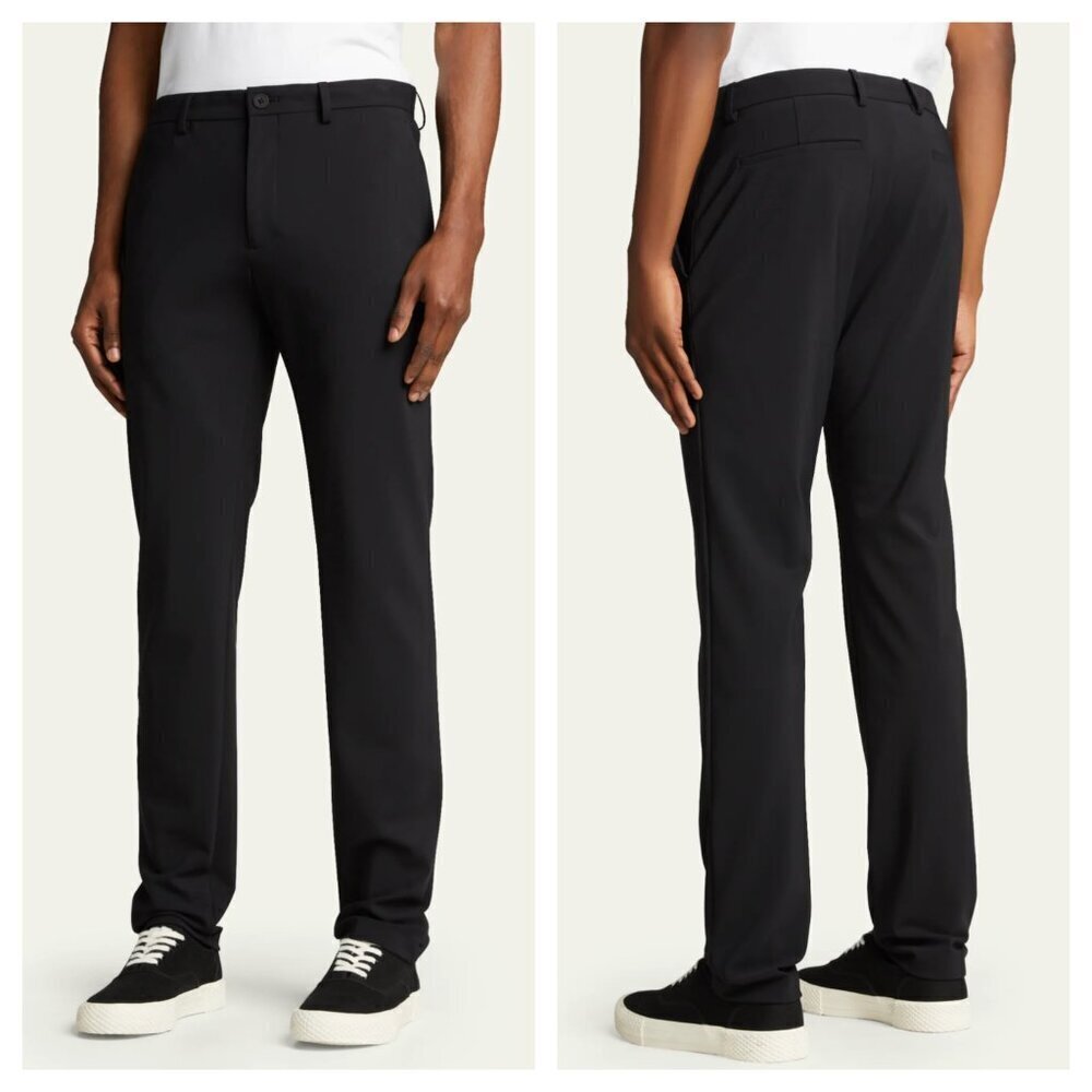 Theory Zaine Precision Ponte Slim Straight Stretch Chino Pants Black Men's 31